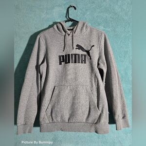 Mens Gray Size S Puma Hooded Sweatshirt.